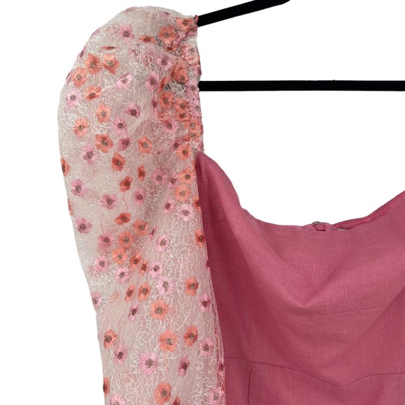 Atoir Womens Madison Mini Dress Primrose Pink US 10 Puff Sleeve Barbiecore - Picture 5 of 13